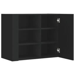 Berkfield Home Wall Cabinet Black 75x35x60 cm Engineered Wood - Size: 75 x 35 x 60 cm - thumbnail 7