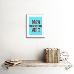 "Artery8 Wall Art Print Born to be Wild Zebra Framed in White - Size: W7"" x H9""" - thumbnail 2
