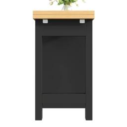 BTM Extendable Sideboard LED Dining Table Glass Shelves Storage in Black - thumbnail 8