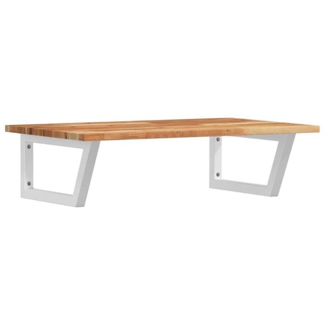 Berkfield Home Basin Shelf Wall Mounted Steel & Solid Wood Acacia in Brown - image 1