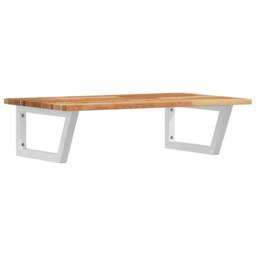 Berkfield Home Basin Shelf Wall Mounted Steel & Solid Wood Acacia in Brown