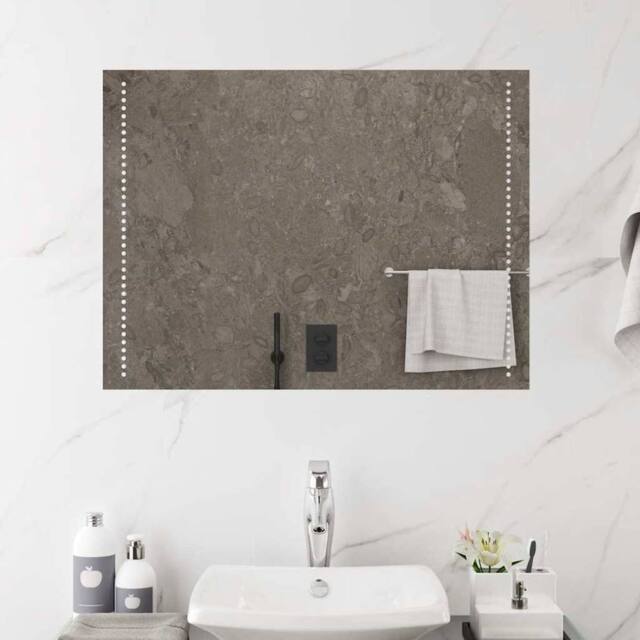 Berkfield Home LED Bathroom Mirror 80x60 cm in Clear - image 1