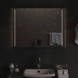 Berkfield Home LED Bathroom Mirror 80x60 cm in Clear - thumbnail 2