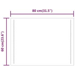 Berkfield Home LED Bathroom Mirror 80x60 cm in Clear - thumbnail 9