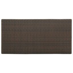 Berkfield Home Bar Table with Storage Rack Brown 120x60x110 cm Poly Rattan - Size: 120 x 60 x 110 cm - thumbnail 5