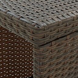 Berkfield Home Bar Table with Storage Rack Brown 120x60x110 cm Poly Rattan - Size: 120 x 60 x 110 cm - thumbnail 6