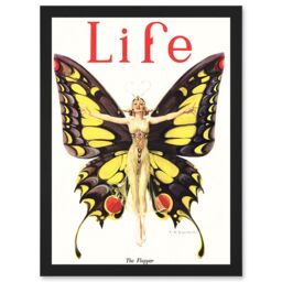 Artery8 Magazine 1922 Life Butterfly Dance Flapper Roaring Twenties A4 Artwork Framed Wall Art Print in Black - thumbnail 1
