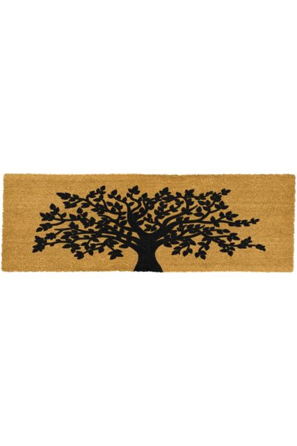 Artsy Mats Tree of Life Harmony Double Door / Patio Doormat in Black - Size: 40 cm x 120 cm