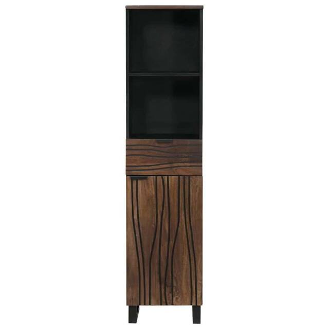 Berkfield Home Traditional Bathroom Furniture Sets with Drawer with Shelf Stripe in Brown - image 1