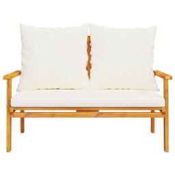 Berkfield Home 3 Piece Garden Lounge Set with Cushions Solid Wood Acacia in Brown - thumbnail 5