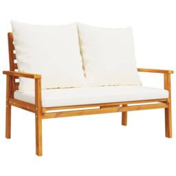 Berkfield Home 3 Piece Garden Lounge Set with Cushions Solid Wood Acacia in Brown - thumbnail 4