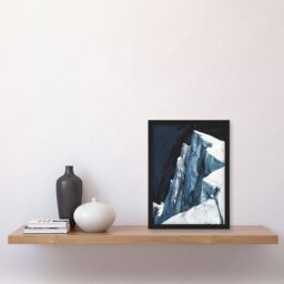 Artery8 Mont Blanc Mountain Dramatic Landscape Hiking Framed Art Print in Blue - Size: A4 - thumbnail 4