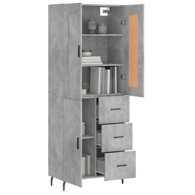 Berkfield Home Highboard Concrete Grey 69.5x34x180 cm Engineered Wood - image 1