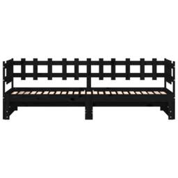 Berkfield Home Pull-out Day Bed Black 2x(90x190) cm Solid Wood Pine - thumbnail 7