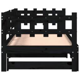 Berkfield Home Pull-out Day Bed Black 2x(90x190) cm Solid Wood Pine - thumbnail 8