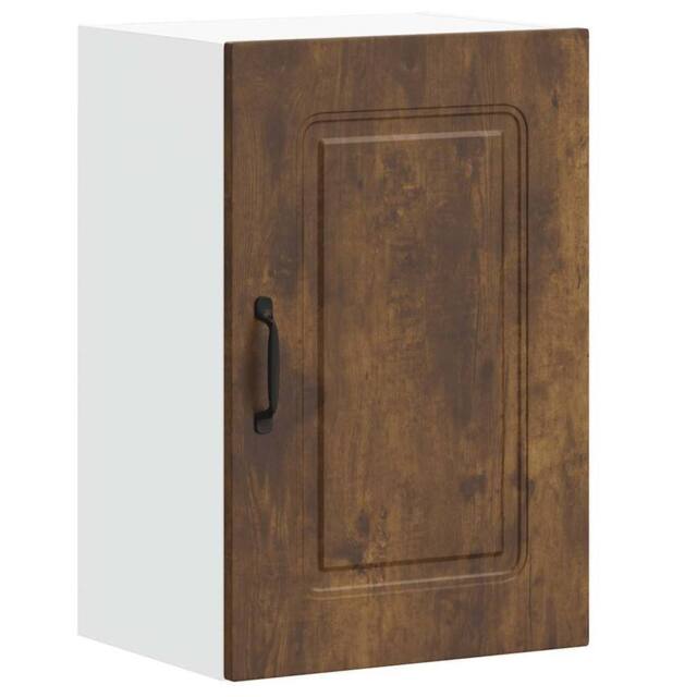 Berkfield Home Kitchen Wall Cabinet Kalmar Smoked Oak Engineered Wood in Brown - image 1