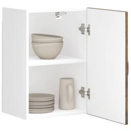 Berkfield Home Kitchen Wall Cabinet Kalmar Smoked Oak Engineered Wood in Brown - thumbnail 2
