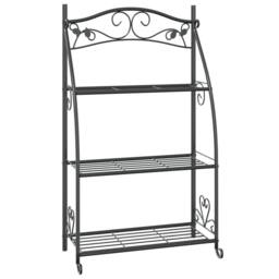 Berkfield Home Classic Flower Rack Black 56x30x96 cm Steel - Size: 56 x 30 x 96 cm - thumbnail 3