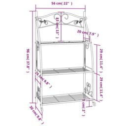 Berkfield Home Classic Flower Rack Black 56x30x96 cm Steel - Size: 56 x 30 x 96 cm - thumbnail 8