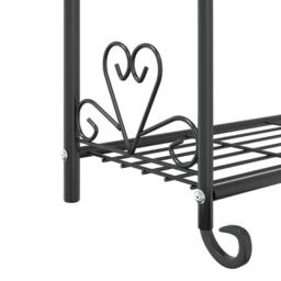 Berkfield Home Classic Flower Rack Black 56x30x96 cm Steel - Size: 56 x 30 x 96 cm - thumbnail 7