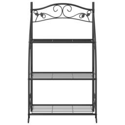 Berkfield Home Classic Flower Rack Black 56x30x96 cm Steel - Size: 56 x 30 x 96 cm - thumbnail 4