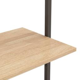 Berkfield Home Practical 5-Tier Leaning Shelf Light Brown & Black 64x35x185 cm - Size: 64 x 35 x 185 cm - thumbnail 6