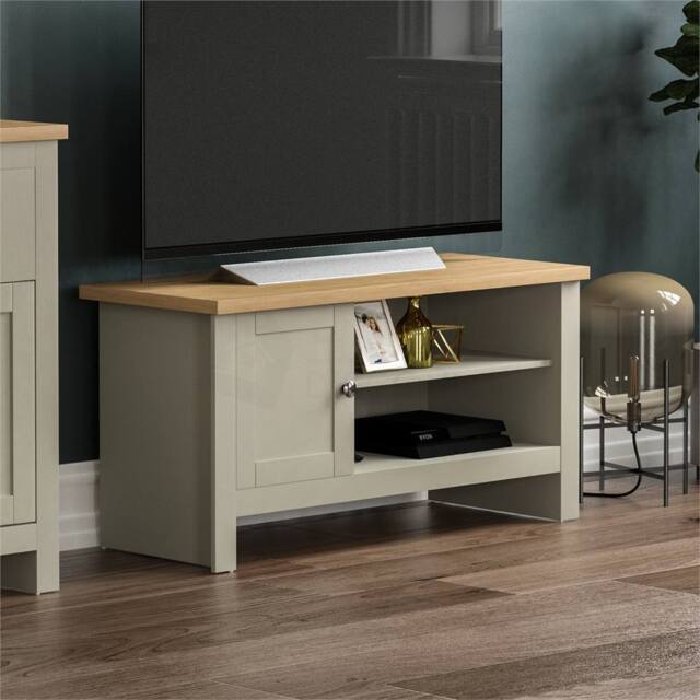 SPETLEK TV Cabinet Stand Unit Sideboard Entertainment 1 Door Grey white - Size: 0.6m2 - image 1