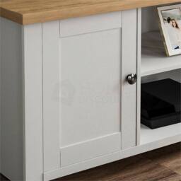 SPETLEK TV Cabinet Stand Unit Sideboard Entertainment 1 Door Grey white - Size: 0.6m2 - thumbnail 4