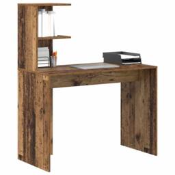Berkfield Home Old Wood Writing Desk Old wood Wood Medium Minimalistic in Brown - thumbnail 1