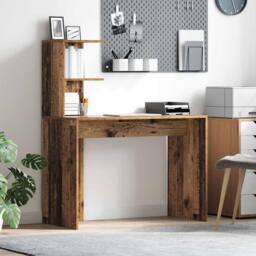 Berkfield Home Old Wood Writing Desk Old wood Wood Medium Minimalistic in Brown - thumbnail 2