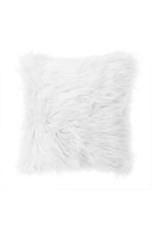 ExtraStar White Faux Fur Throw Pillow, Square Fluffy Plush Decorative Cushion - thumbnail 3