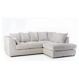 SNUG FURNITURE BIRMINGHAM LTD Jumbo Cord Right Hand Corner Sofa With FREE Footstool in Cream - thumbnail 2