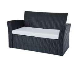 Home Detail Vegas 4 Piece Rattan Garden Furniture Lounge Set with Black Glass Topped Coffee Table - thumbnail 4