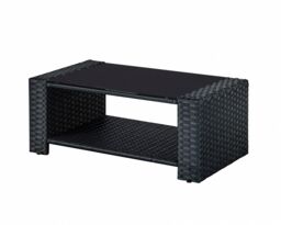 Home Detail Vegas 4 Piece Rattan Garden Furniture Lounge Set with Black Glass Topped Coffee Table - thumbnail 5