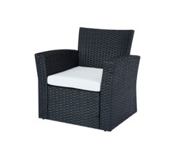 Home Detail Vegas 4 Piece Rattan Garden Furniture Lounge Set with Black Glass Topped Coffee Table - thumbnail 3