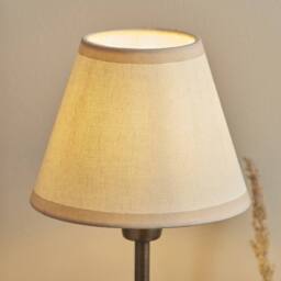 Netlighting Rise Bronze Plate Table Lamp Fabric Ivy Shade 16cm E14 in White - thumbnail 5