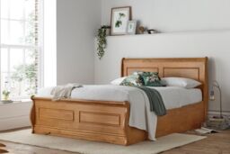 Time4sleep Marseille New Oak Wooden Ottoman Storage - Bed Frame in Brown - Size: King - thumbnail 2