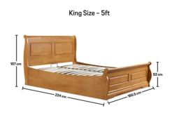 Time4sleep Marseille New Oak Wooden Ottoman Storage - Bed Frame in Brown - Size: King - thumbnail 4