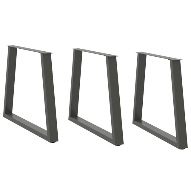 Berkfield Home Dining Table Legs V-Shape 3 pcs Anthracite 70x(72-73.3) cm Steel in Black - image 1