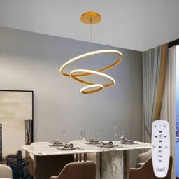 Goeco Pendant Light LED Dimmable, with Remote Control Modern Chandelier in Gold - thumbnail 5
