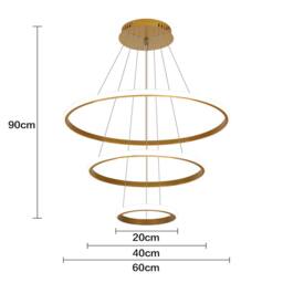 Goeco Pendant Light LED Dimmable, with Remote Control Modern Chandelier in Gold - thumbnail 6