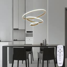 Goeco Pendant Light LED Dimmable, with Remote Control Modern Chandelier in Gold - thumbnail 4