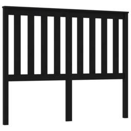 Berkfield Home Beautiful Bed Headboard Black 126x6x101 cm Solid Wood Pine - Size: 126 x 6 x 101 cm - thumbnail 3