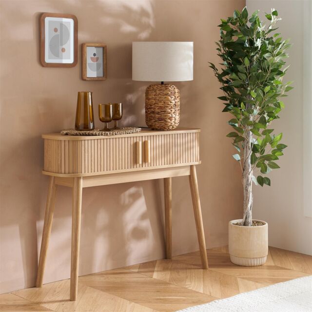 Birlea Fluted Console Table Axel in Brown - image 1