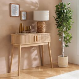 Birlea Fluted Console Table Axel in Brown - thumbnail 1