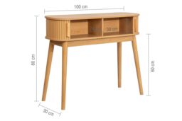 Birlea Fluted Console Table Axel in Brown - thumbnail 6