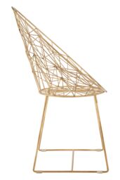 Orsina Handcrafted Gold Iron Design Chair, Geometric Design Accent Chair For Livingroom, Stylish Livingroom Chair - thumbnail 3