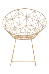 Orsina Handcrafted Gold Iron Design Chair, Geometric Design Accent Chair For Livingroom, Stylish Livingroom Chair - thumbnail 4
