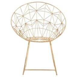 Orsina Handcrafted Gold Iron Design Chair, Geometric Design Accent Chair For Livingroom, Stylish Livingroom Chair - thumbnail 6