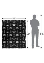 Batman Keep Calm & Call Pattern Officially Licensed Silky Touch Super Soft Throw Blanket 152x127 cm in White - thumbnail 5